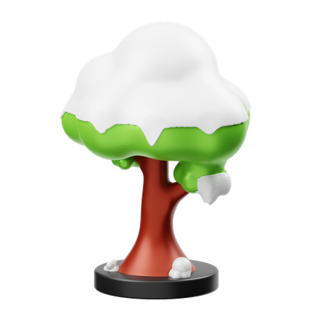 Neve na árvore  3D Illustration