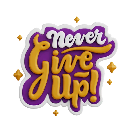 Never Give Up  3D Icon