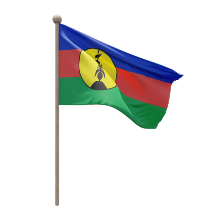New Caledonia Flagpole  3D Icon