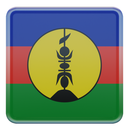 New Caledonia Square Flag  3D Icon