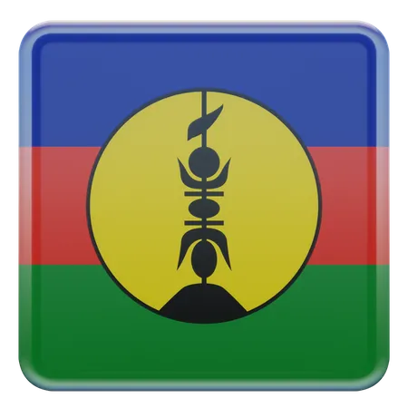 New Caledonia Square Flag  3D Icon