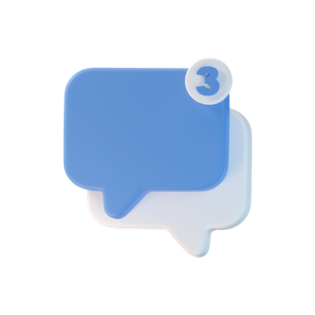 New Chat Notification  3D Icon