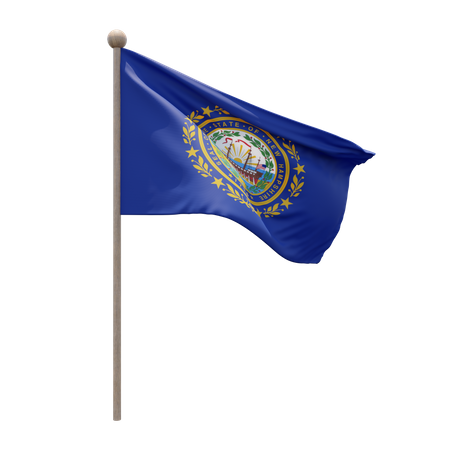 New Hampshire Flagpole  3D Icon