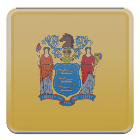 New Jersey Square Flag  3D Icon