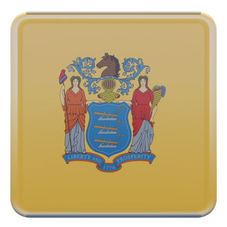 New Jersey Square Flag 3D Icon