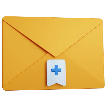 3 D Rendering Yellow Mail Bookmark Isolated 3D Icon