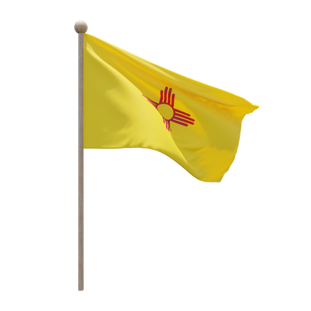 New Mexico Flagpole  3D Icon