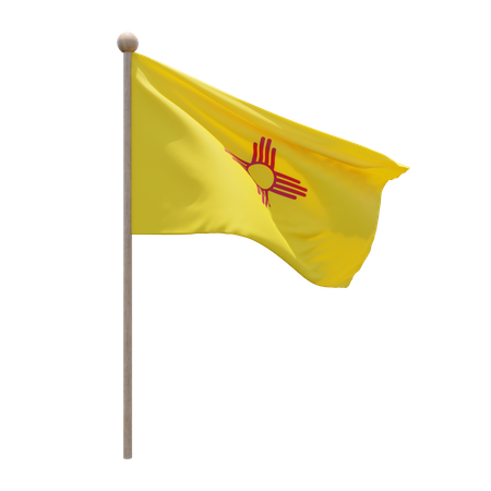 New Mexico Flagpole  3D Icon