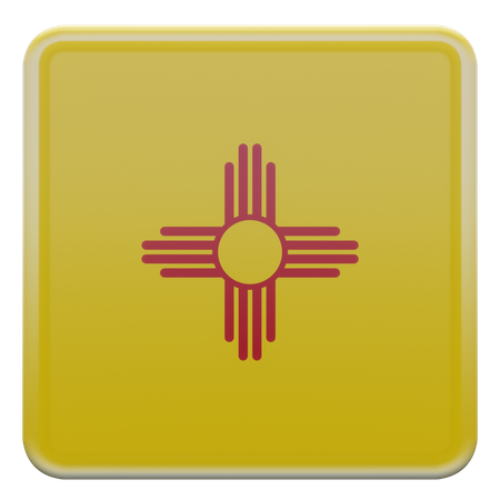 New Mexico Square Flag  3D Icon