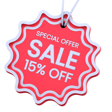 New Sale 15 Percentage Discount  3D Icon