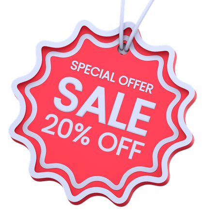 New Sale 20 Percentage Discount  3D Icon