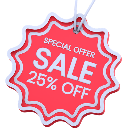 New Sale 25 Percentage Discount  3D Icon