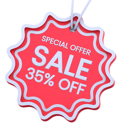 New Sale 35 Percentage Discount  3D Icon