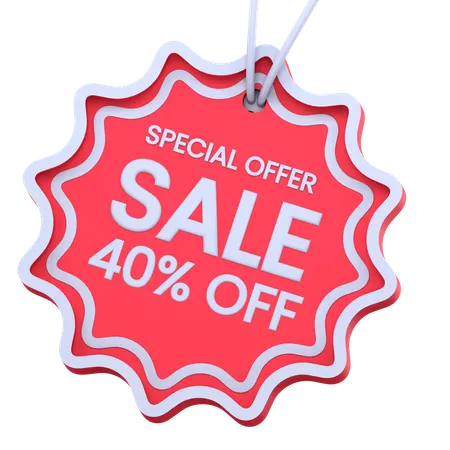 New Sale 40 Percentage Discount  3D Icon