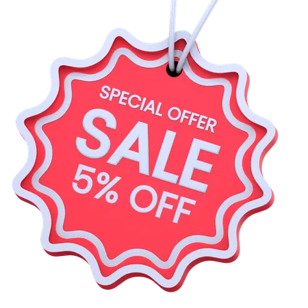 New Sale 5 Percentage Discount  3D Icon