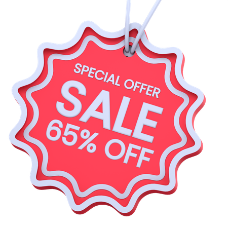 New Sale 65 Percentage Discount  3D Icon