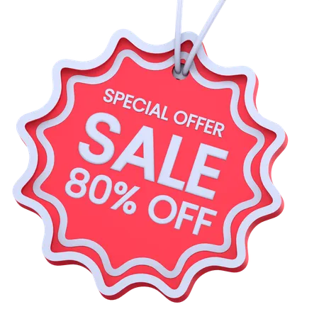 New Sale 80 Percentage Discount  3D Icon