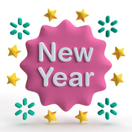 New Year  3D Icon