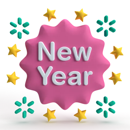 New Year  3D Icon