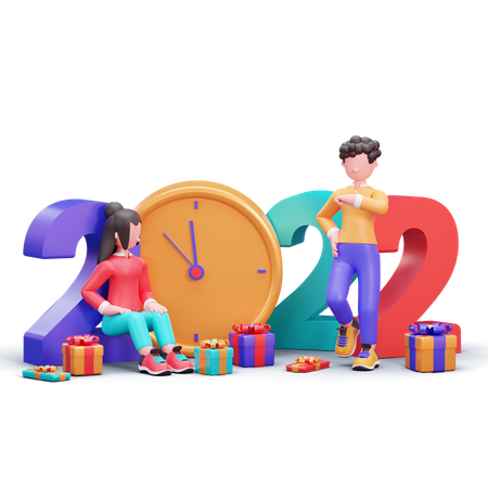 New Year 2022  3D Icon