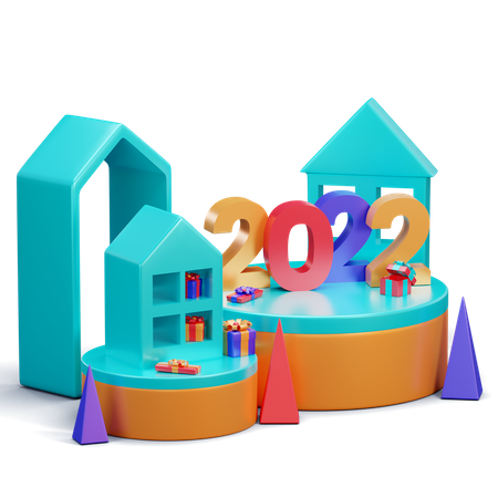 New Year 2022 Decoration  3D Illustration