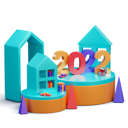 New Year 2022 Decoration 3D Illustration