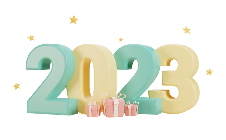 New Year 2023 3D Illustration