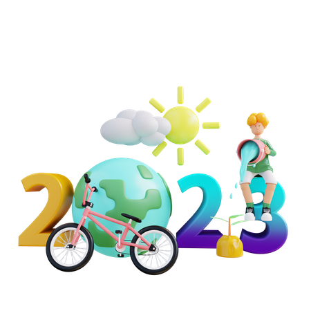 New Year 2023 Coming 3D Illustration