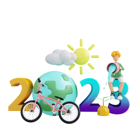 New Year 2023 Coming 3D Illustration