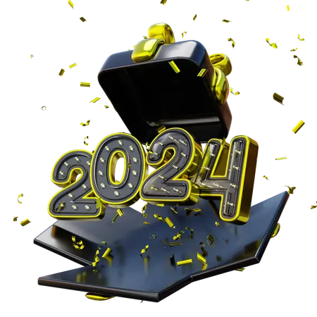 3 D New Year 2024 Surprise Explosion 3D Icon