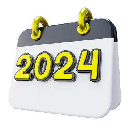 3 D New Year 2024 Calendar 3D Icon