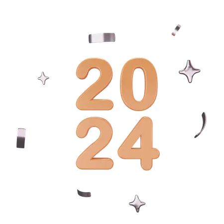 New year 2024  3D Icon
