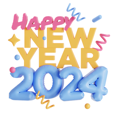 New year 2024  3D Icon