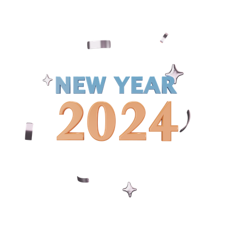 New year 2024  3D Icon