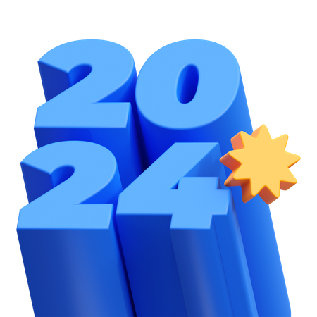 New year 2024  3D Icon