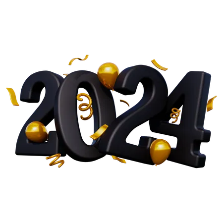 New Year 2024  3D Icon