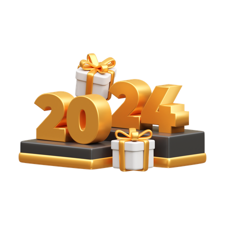 New year 2024  3D Icon