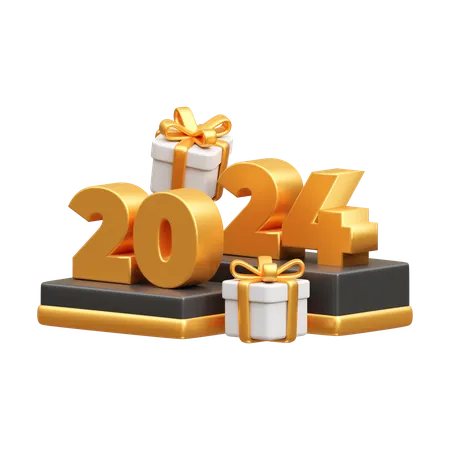 New year 2024  3D Icon