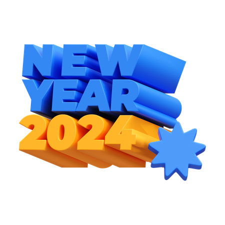 New year 2024  3D Icon