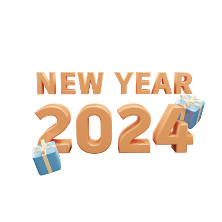 New year 2024  3D Icon