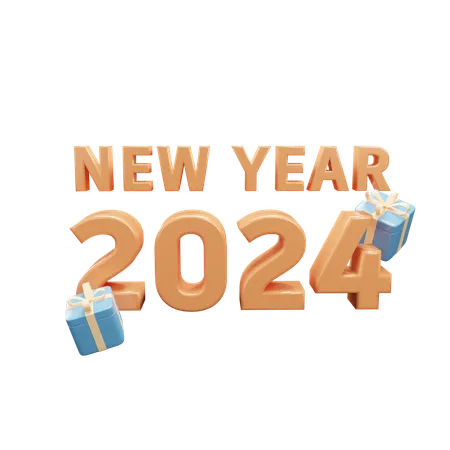 New year 2024  3D Icon