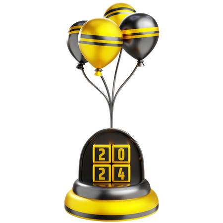 New Year 2024 Podium  3D Icon