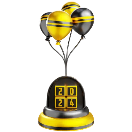 New Year 2024 Podium  3D Icon