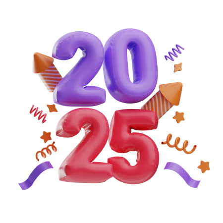 New year 2025  3D Icon