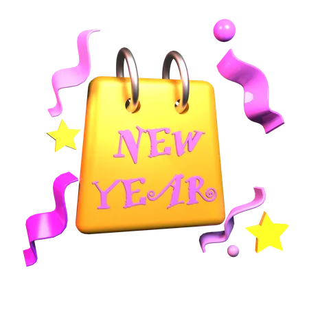 New Year  3D Icon