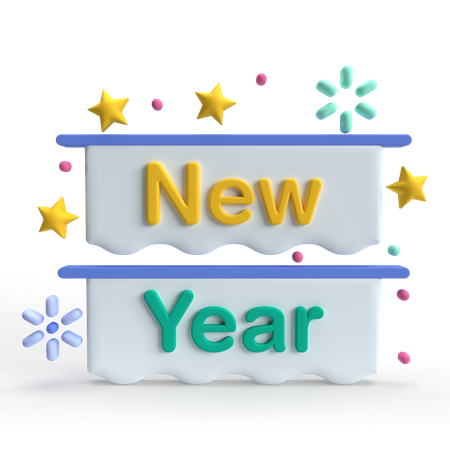 New Year  3D Icon