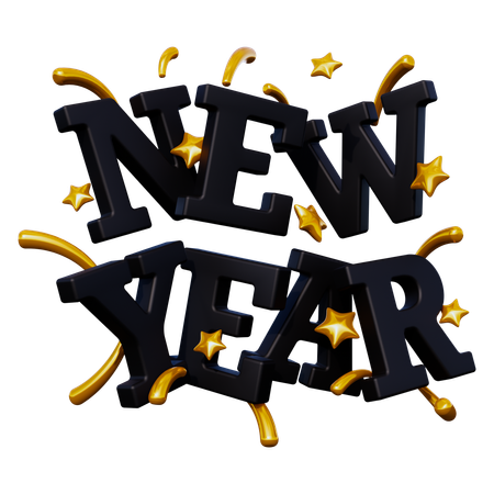 New Year  3D Icon