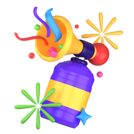 New Year Air Horn  3D Icon