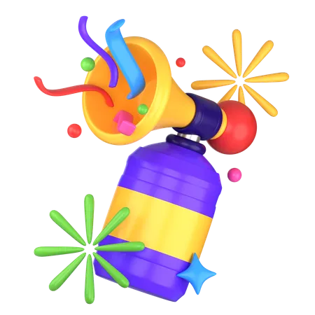 New Year Air Horn  3D Icon