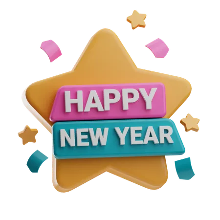 New Year Badge  3D Icon